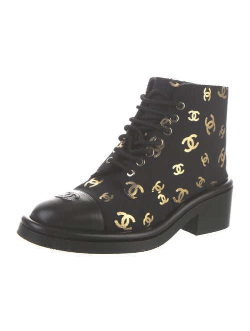 Chanel 2022 Interlocking CC Logo Combat Boots