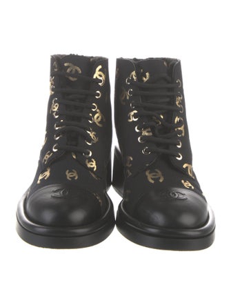 Chanel 2022 Interlocking CC Logo Combat Boots