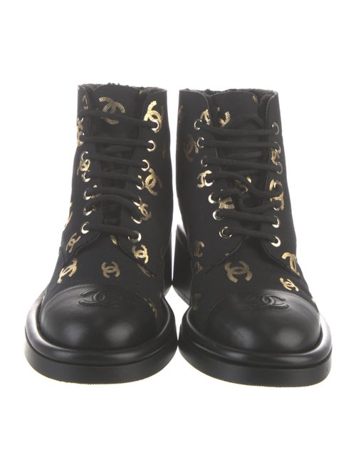 Chanel 2022 Interlocking CC Logo Combat Boots