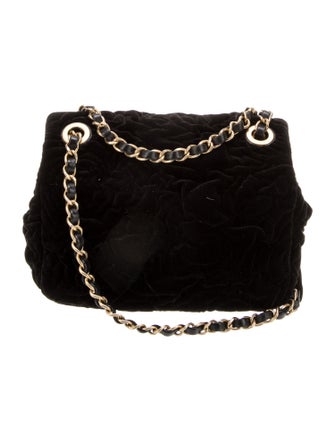 Chanel Velvet Camellia Mini Square Flap Bag