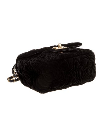 Chanel Velvet Camellia Mini Square Flap Bag