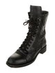 Chanel Interlocking CC Logo Leather Combat Boots