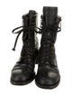 Chanel Interlocking CC Logo Leather Combat Boots
