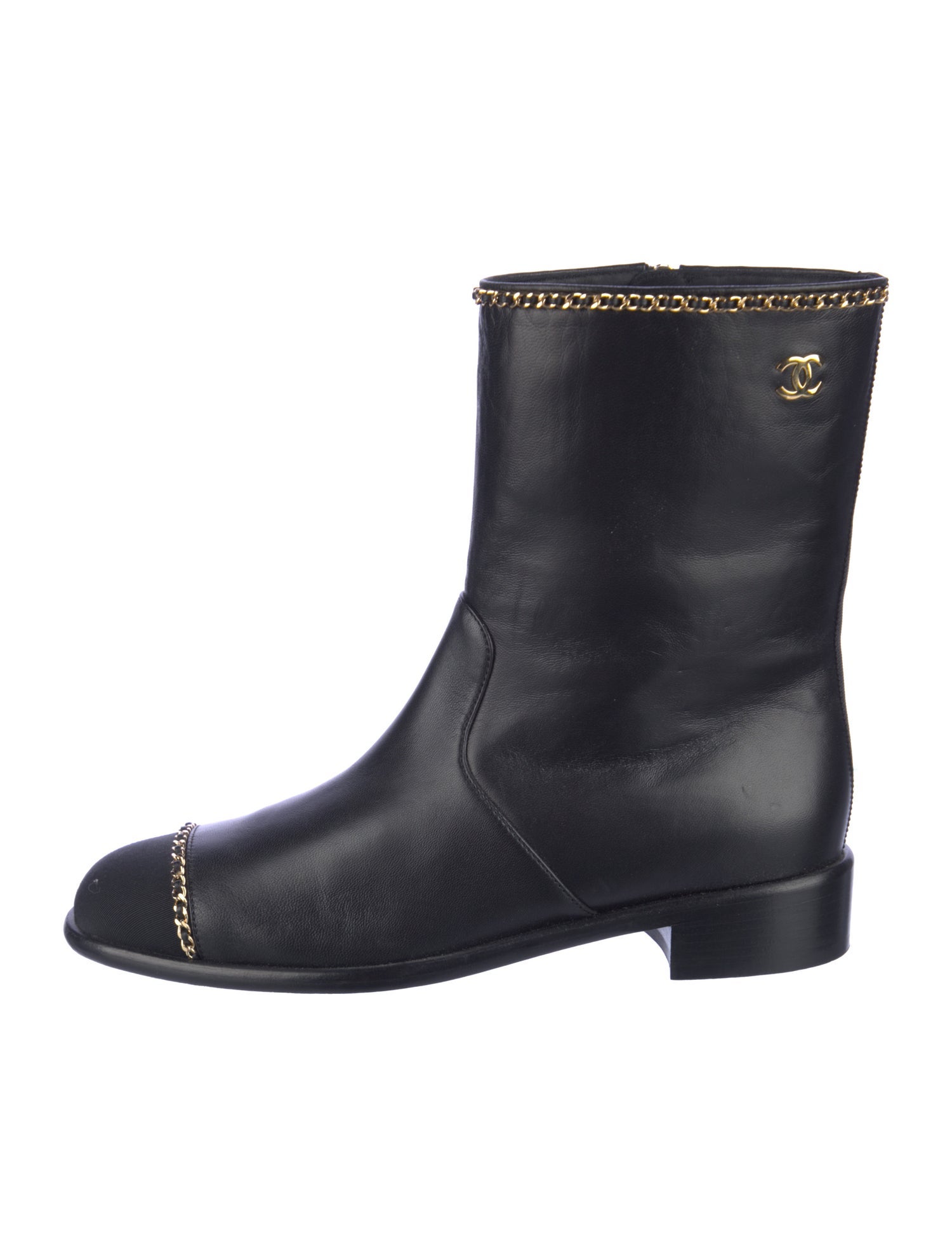 Chanel 2021 Interlocking CC Logo Moto Boots