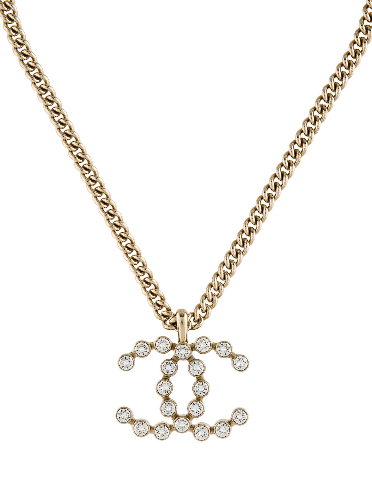 Chanel 2023 Strass CC Pendant Necklace