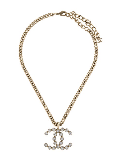 Chanel 2023 Strass CC Pendant Necklace
