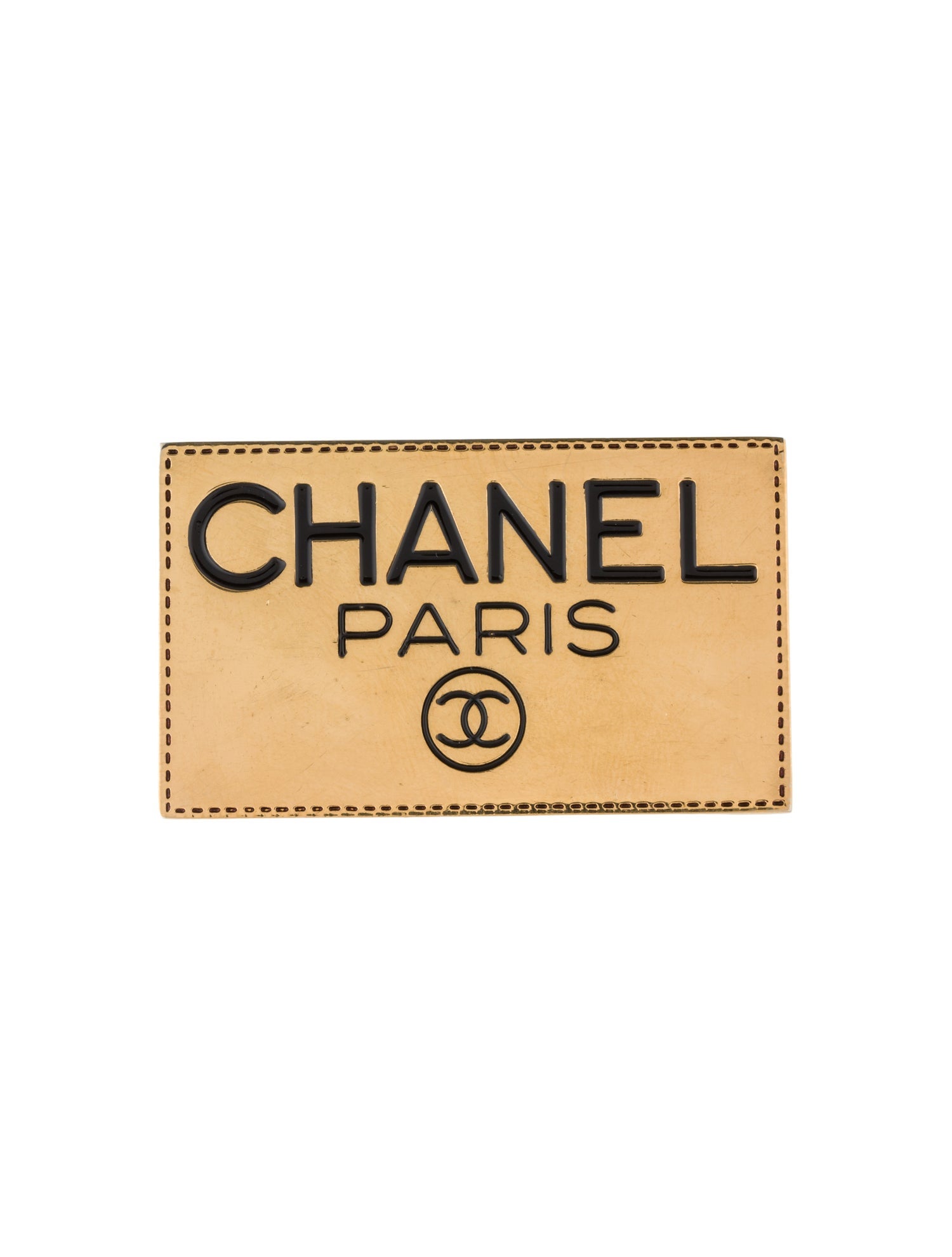 Chanel Vintage Logo Nameplate Brooch