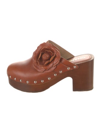 Chanel Interlocking CC Logo Leather Mules