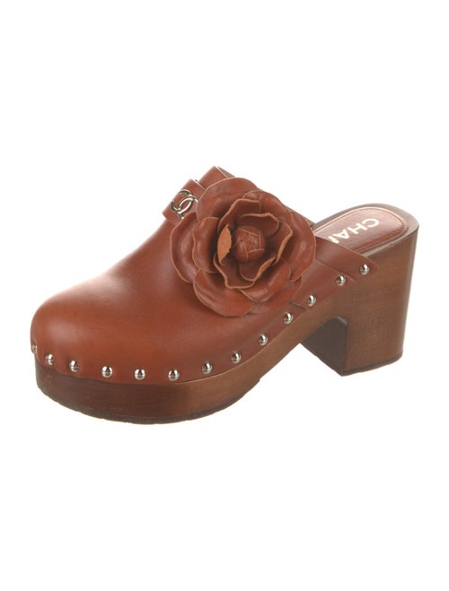 Chanel Interlocking CC Logo Leather Mules