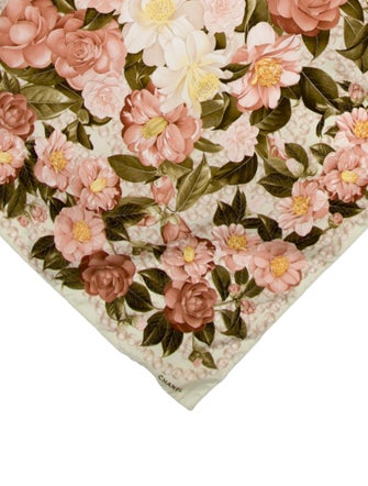 Chanel Silk Floral Print Scarf