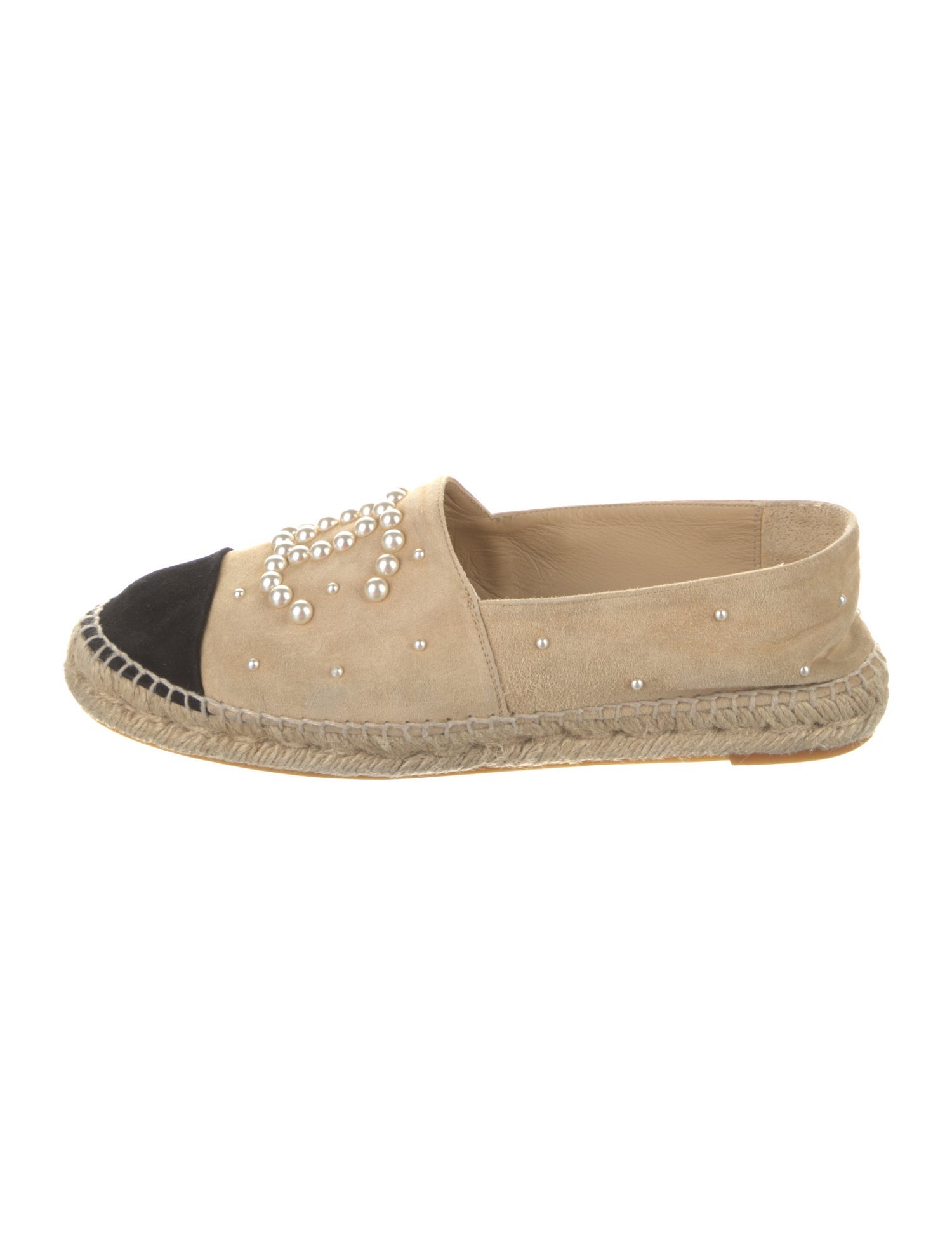 Chanel Interlocking CC Logo Suede Espadrilles