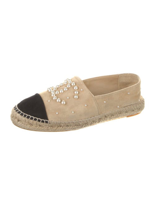 Chanel Interlocking CC Logo Suede Espadrilles