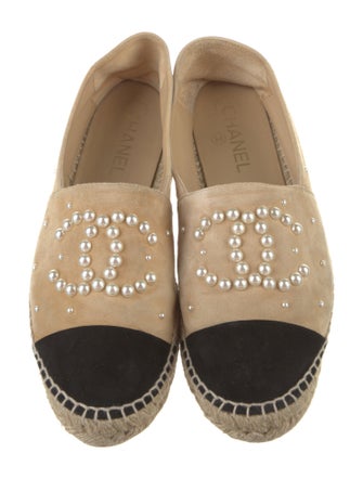 Chanel Interlocking CC Logo Suede Espadrilles