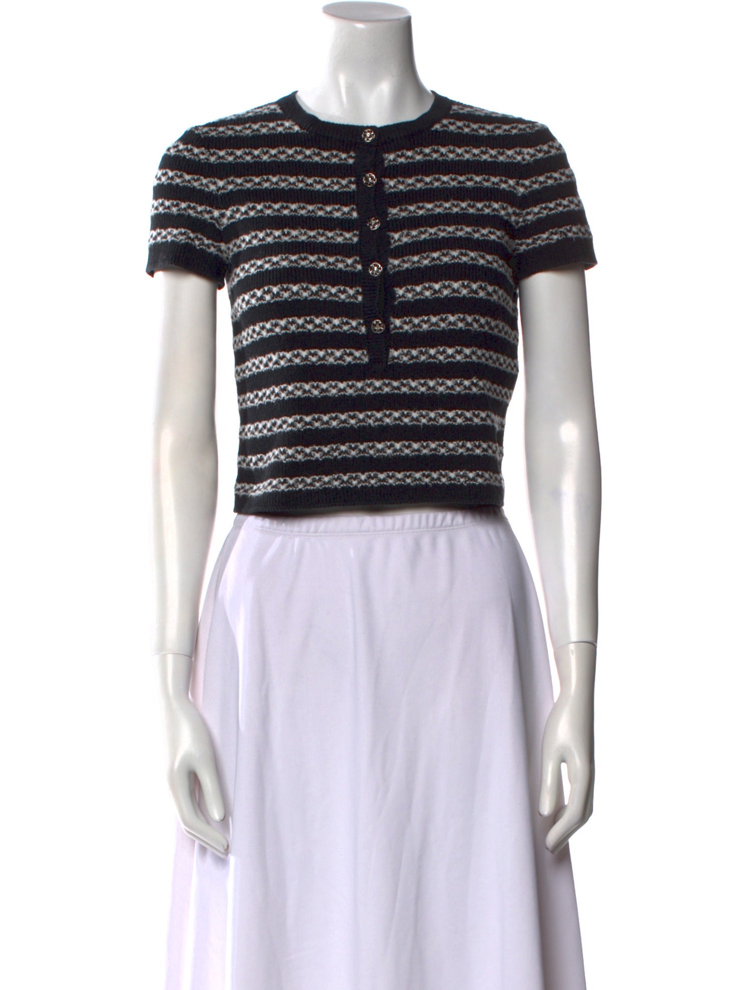 Chanel 2024 Striped Crop Top