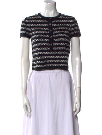 Chanel 2024 Striped Crop Top