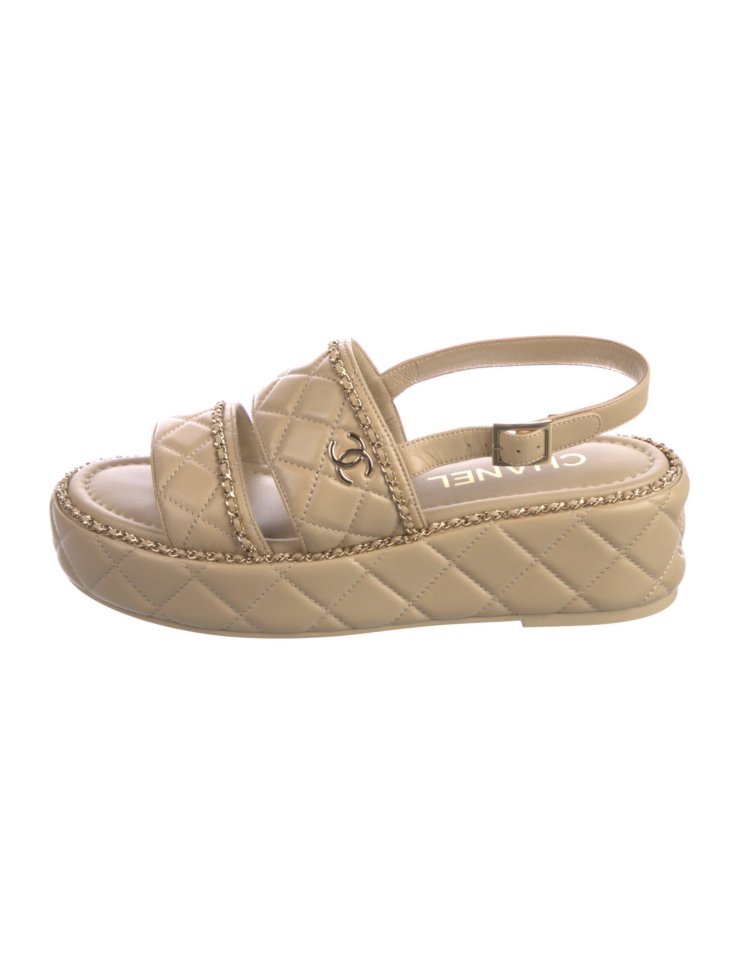 Chanel 2025 Interlocking CC Logo Slingback Sandals