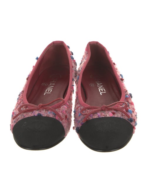 Chanel Interlocking CC Logo Tweed Ballet Flats