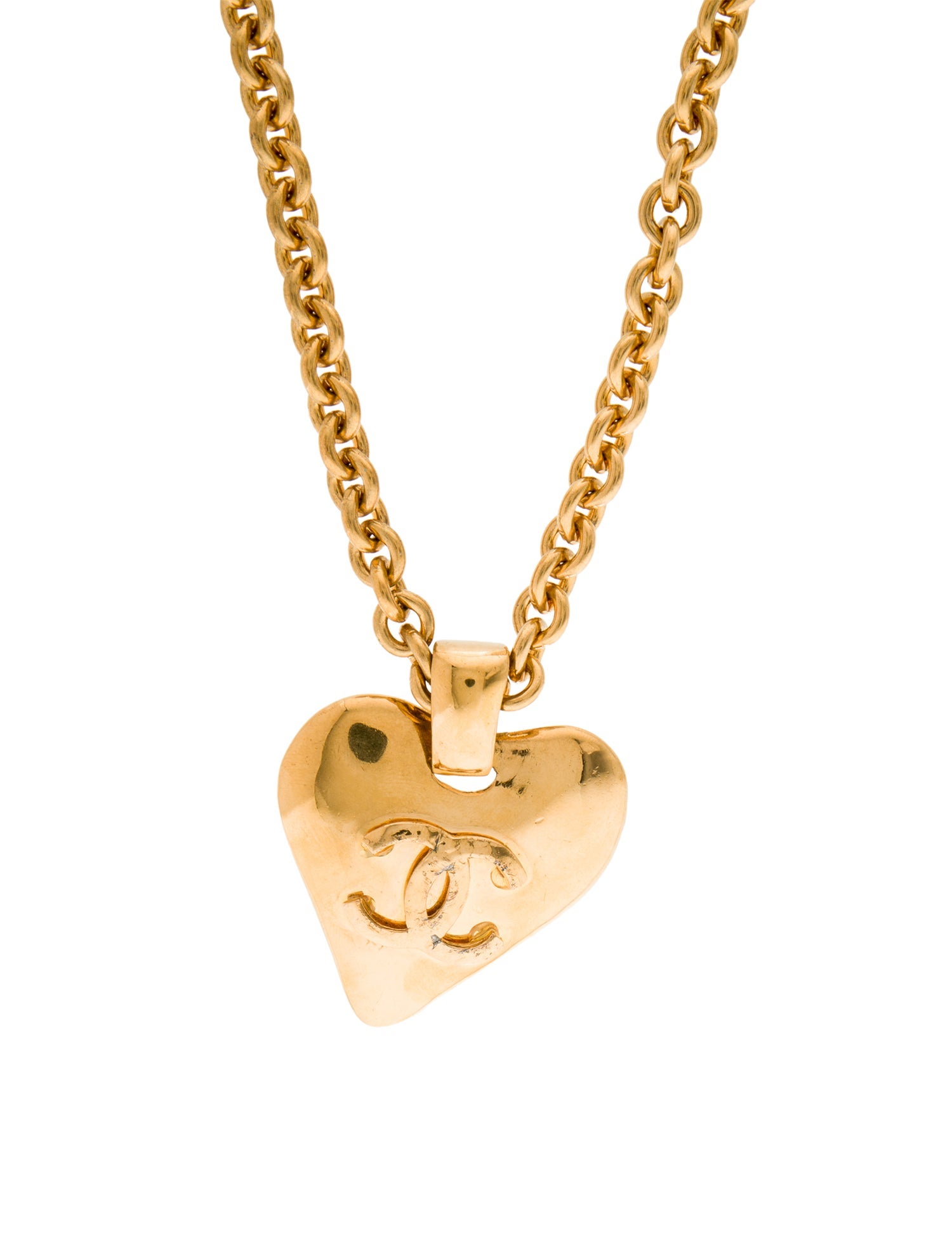 Chanel Vintage CC Heart Pendant Necklace