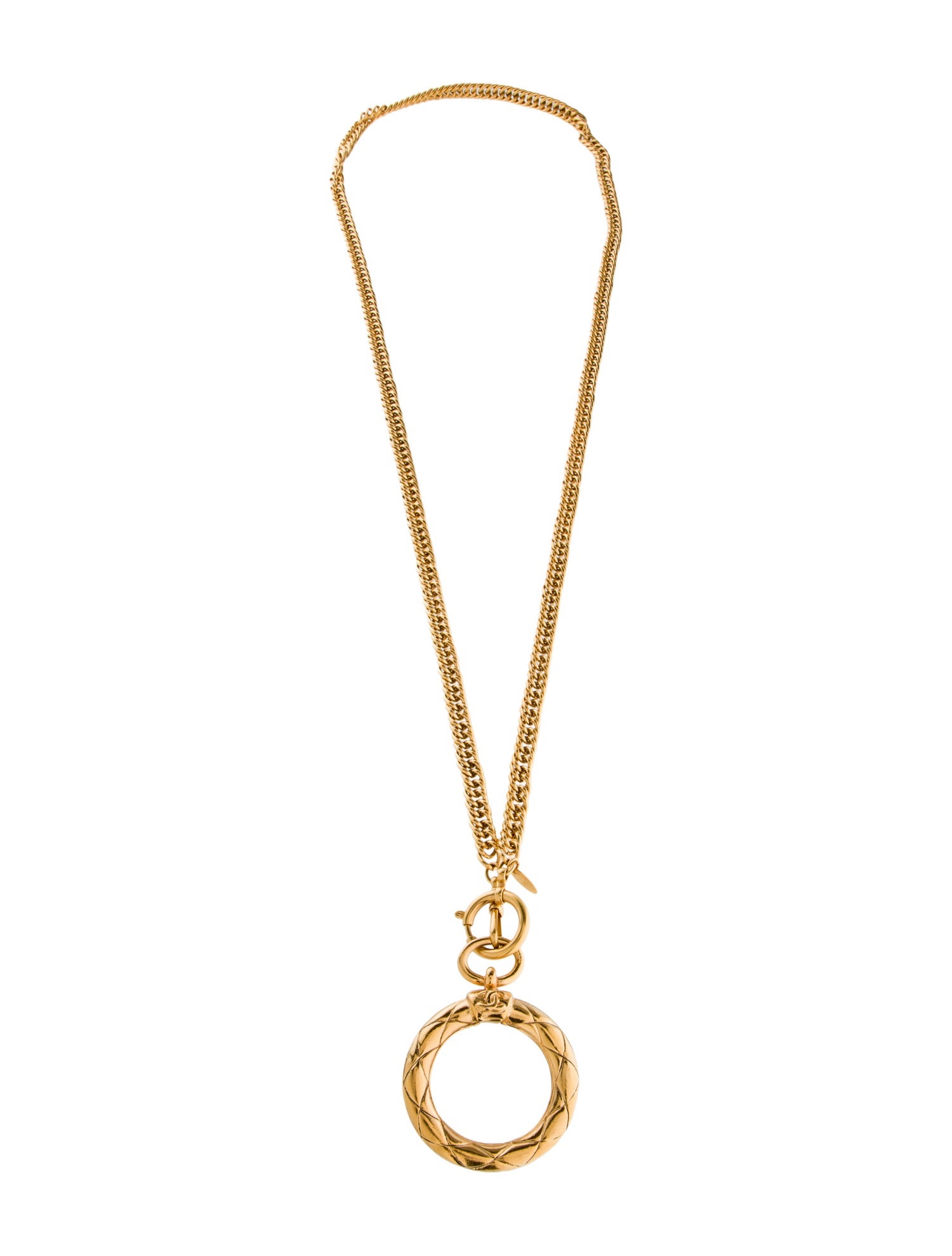 Chanel Vintage Magnifying Glass Pendant Necklace