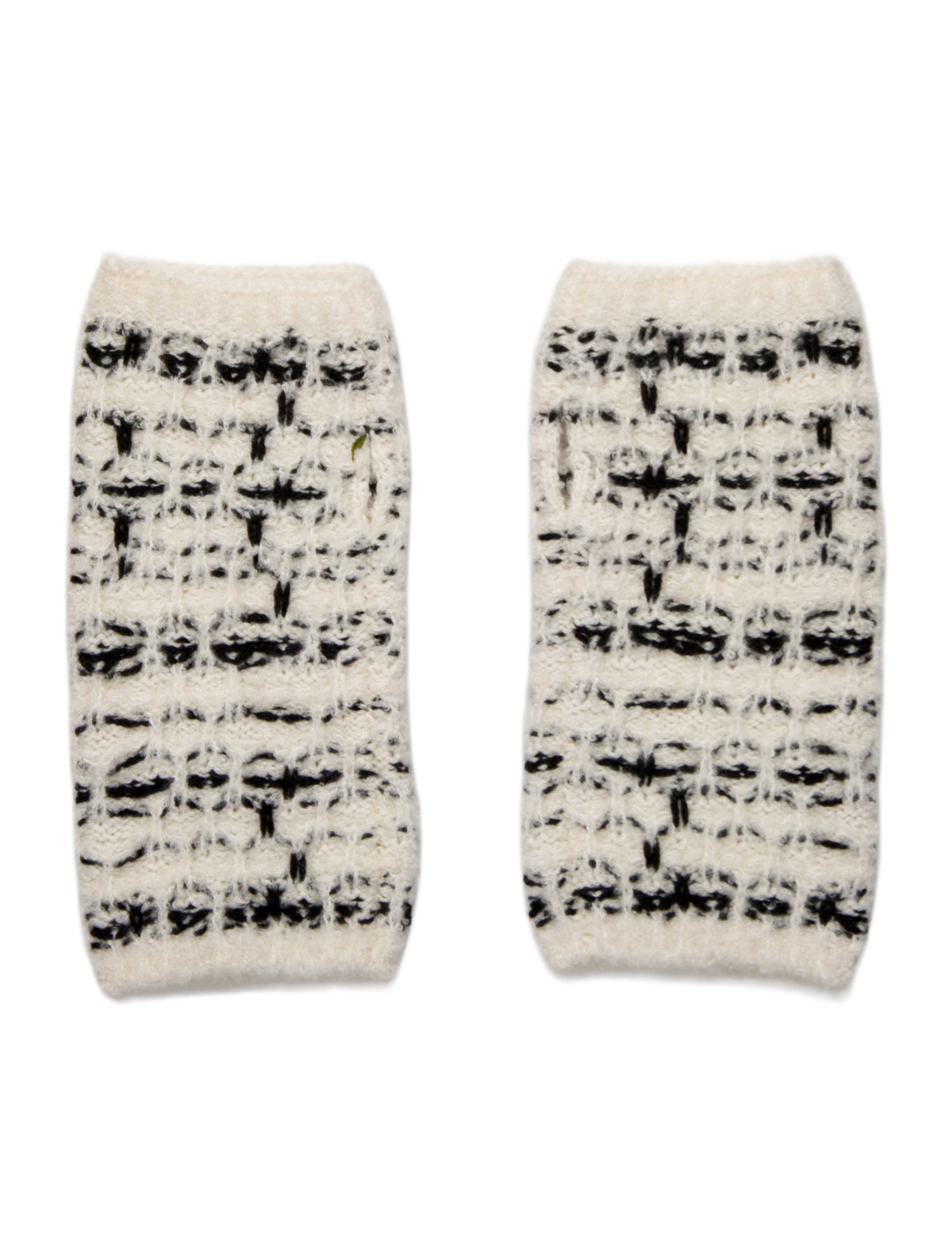 Chanel CC Tweed Fingerless Gloves