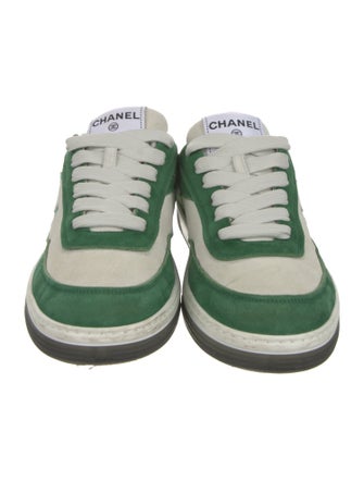 Chanel Interlocking CC Logo Suede Sneakers