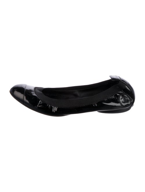 Chanel Interlocking CC Logo Patent Leather Ballet Flats