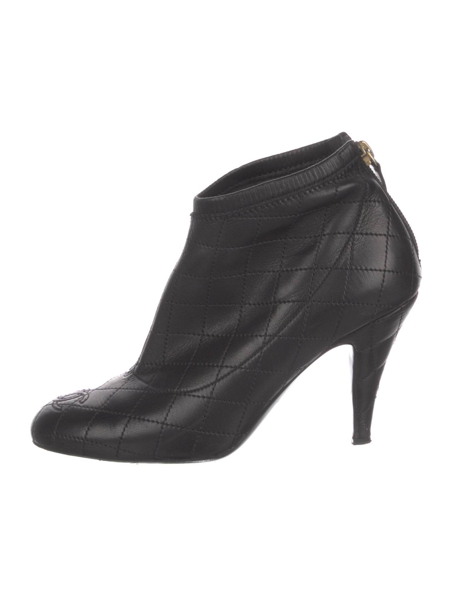 Chanel Interlocking CC Logo Leather Boots