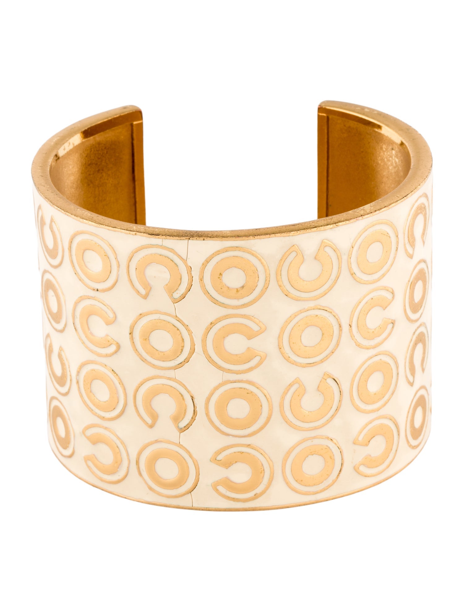 Chanel Vintage Enamel Coco Cuff Bracelet