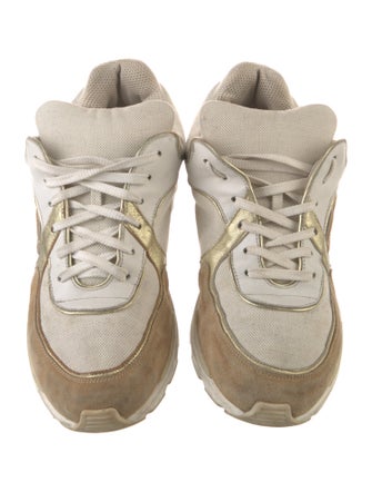 Chanel Interlocking CC Logo Suede Sneakers