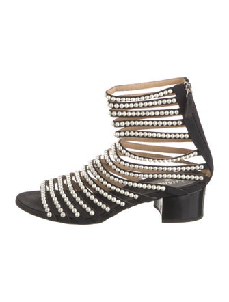 Chanel Interlocking CC Logo Beaded Accents Boots