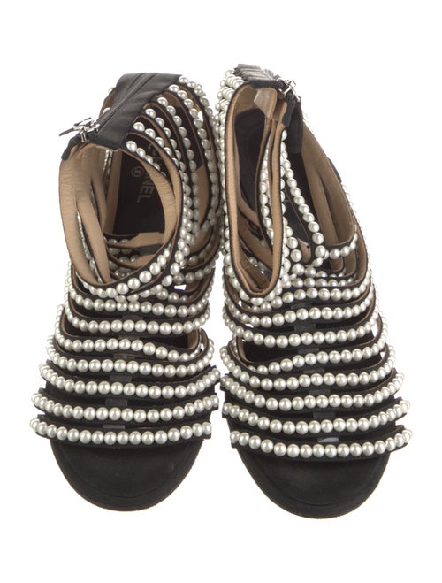Chanel Interlocking CC Logo Beaded Accents Boots