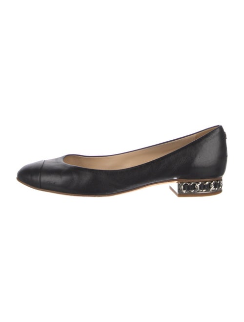 Chanel Interlocking CC Logo Leather Ballet Flats