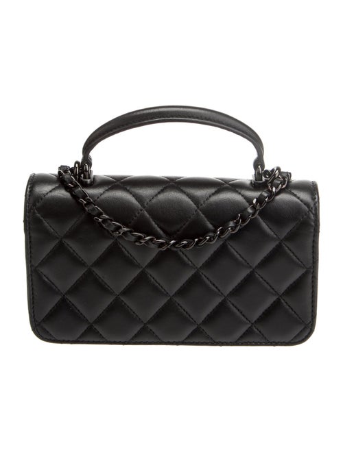 Chanel So Black Top Handle Phone Holder w/ Chain