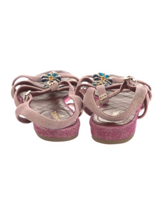 Chanel Interlocking CC Logo T-Strap Sandals