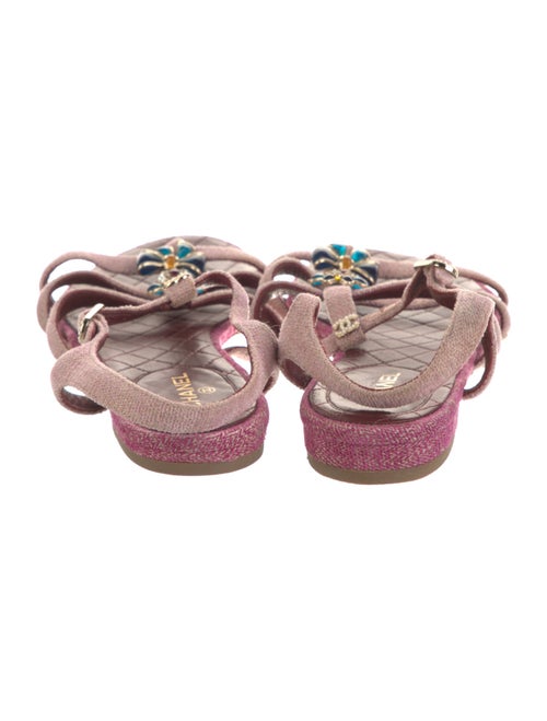 Chanel Interlocking CC Logo T-Strap Sandals