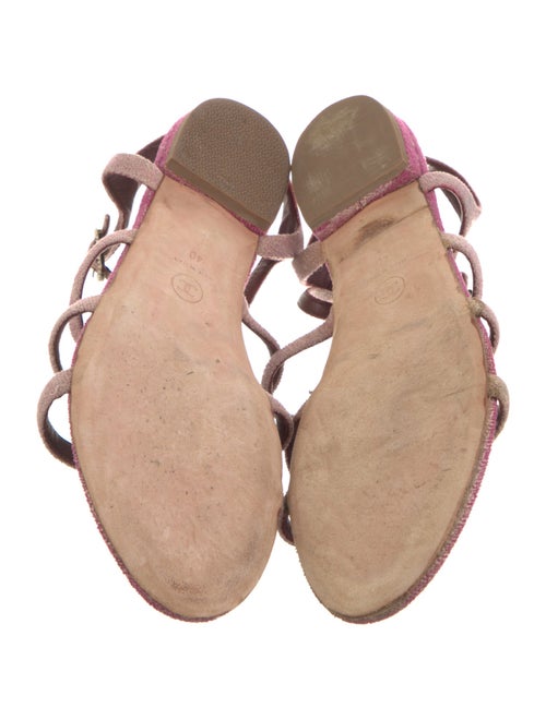 Chanel Interlocking CC Logo T-Strap Sandals