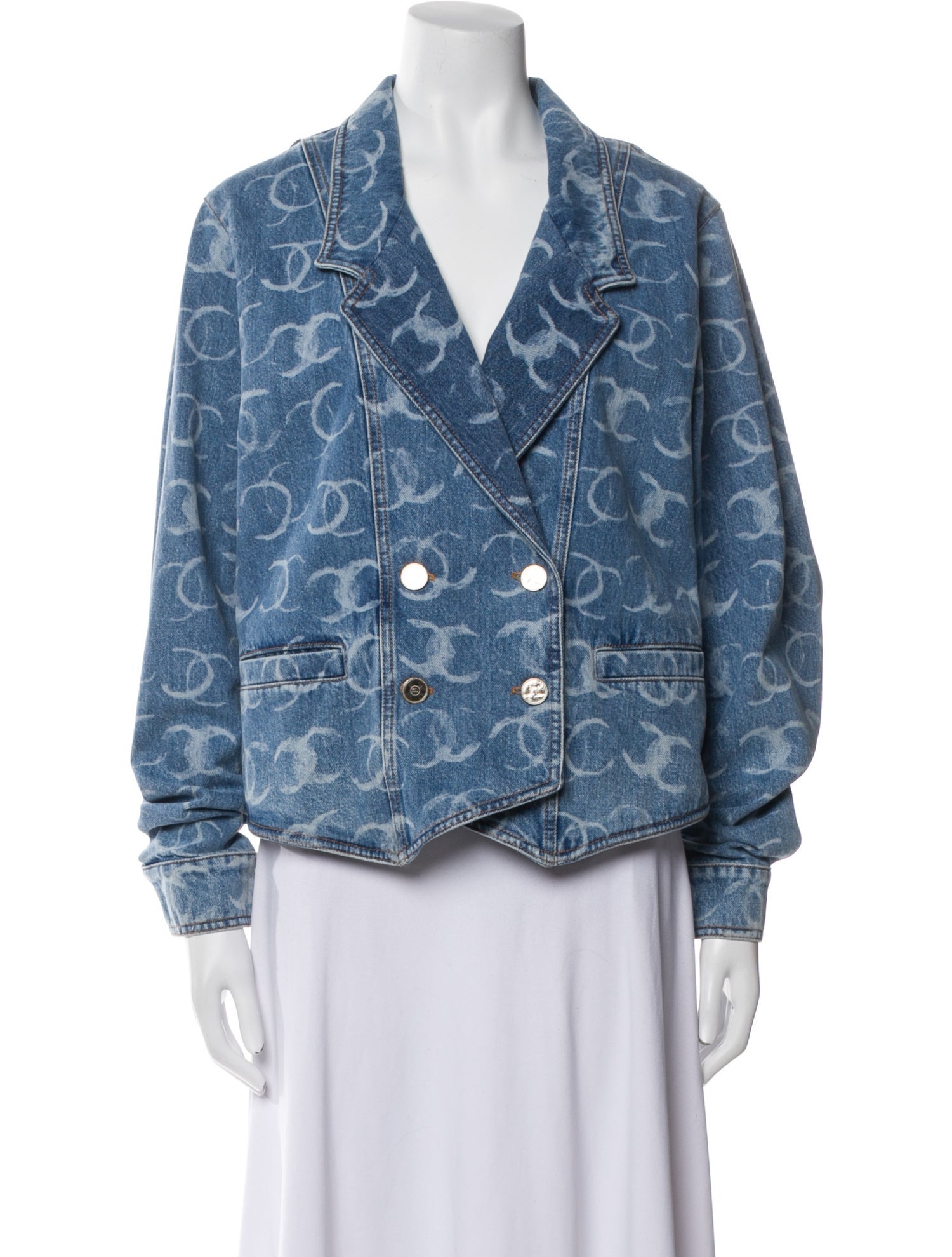 Chanel 2023 Printed Denim Jacket