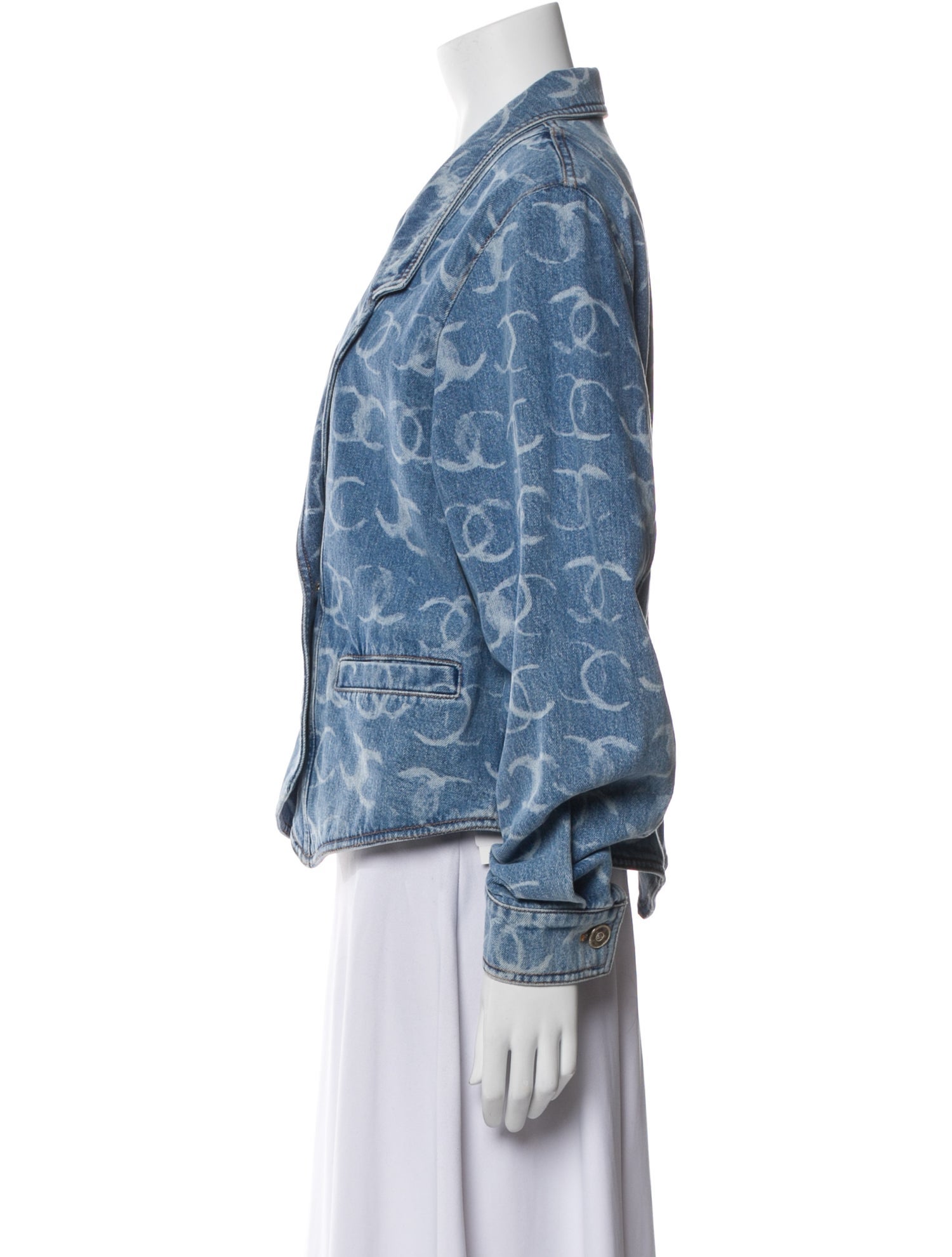Chanel 2023 Printed Denim Jacket
