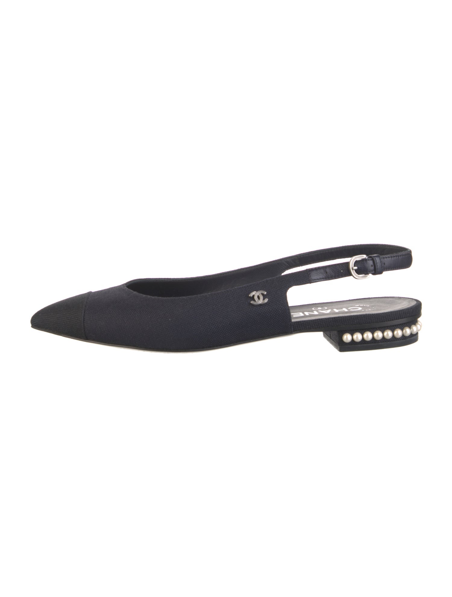 Chanel 2015 Interlocking CC Logo Slingback Flats