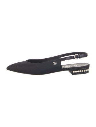 Chanel 2015 Interlocking CC Logo Slingback Flats