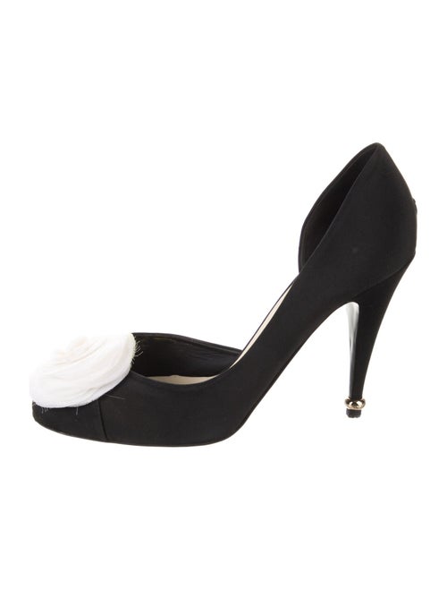 Chanel 2012 Camellia Accent D'Orsay Pumps