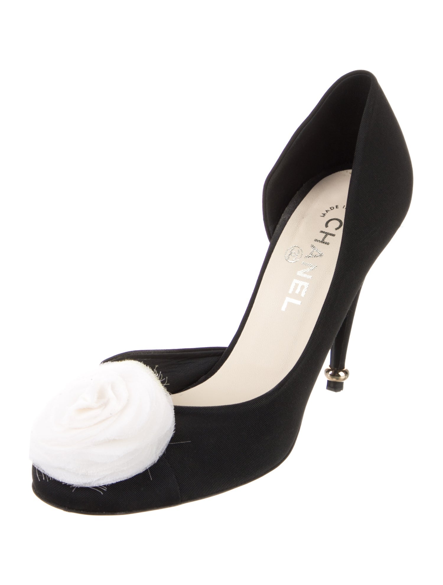 Chanel 2012 Camellia Accent D'Orsay Pumps