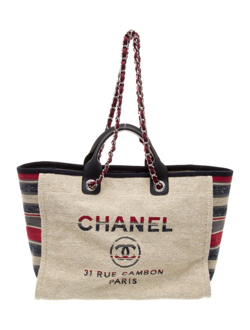 Chanel Medium Striped Deauville Tote