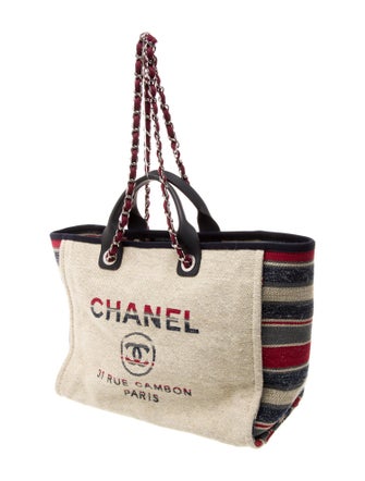 Chanel Medium Striped Deauville Tote