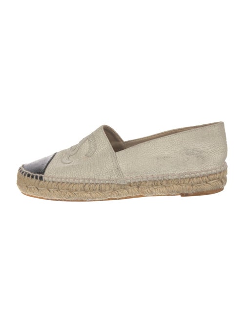 Chanel Interlocking CC Logo Leather Espadrilles