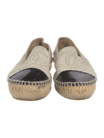Chanel Interlocking CC Logo Leather Espadrilles