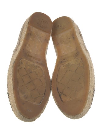 Chanel Interlocking CC Logo Leather Espadrilles