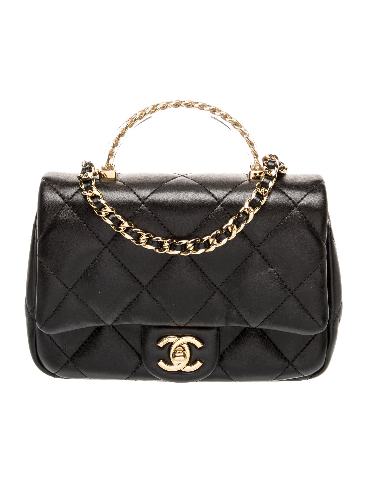 Chanel CC Resin Top Handle Flap Bag