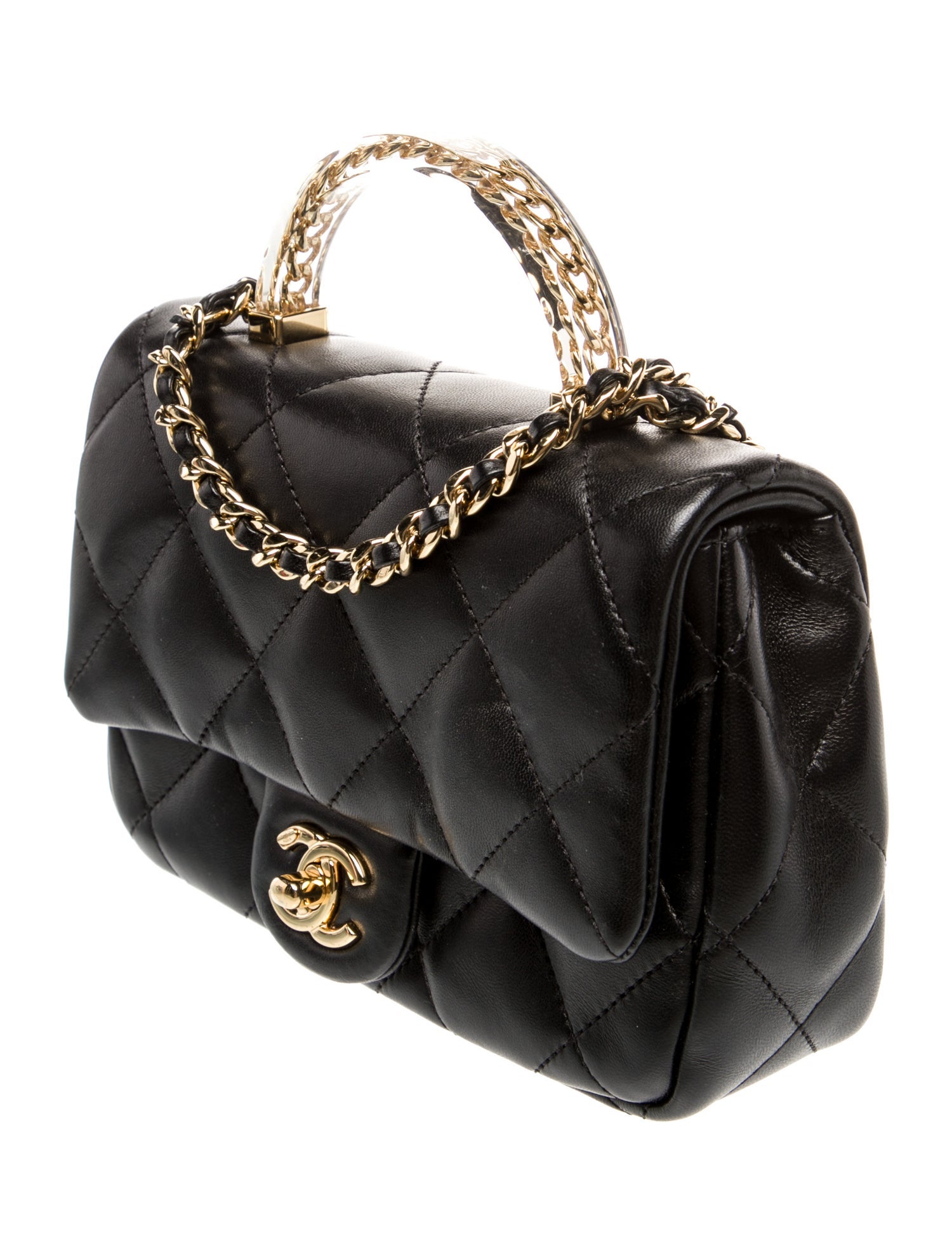 Chanel CC Resin Top Handle Flap Bag