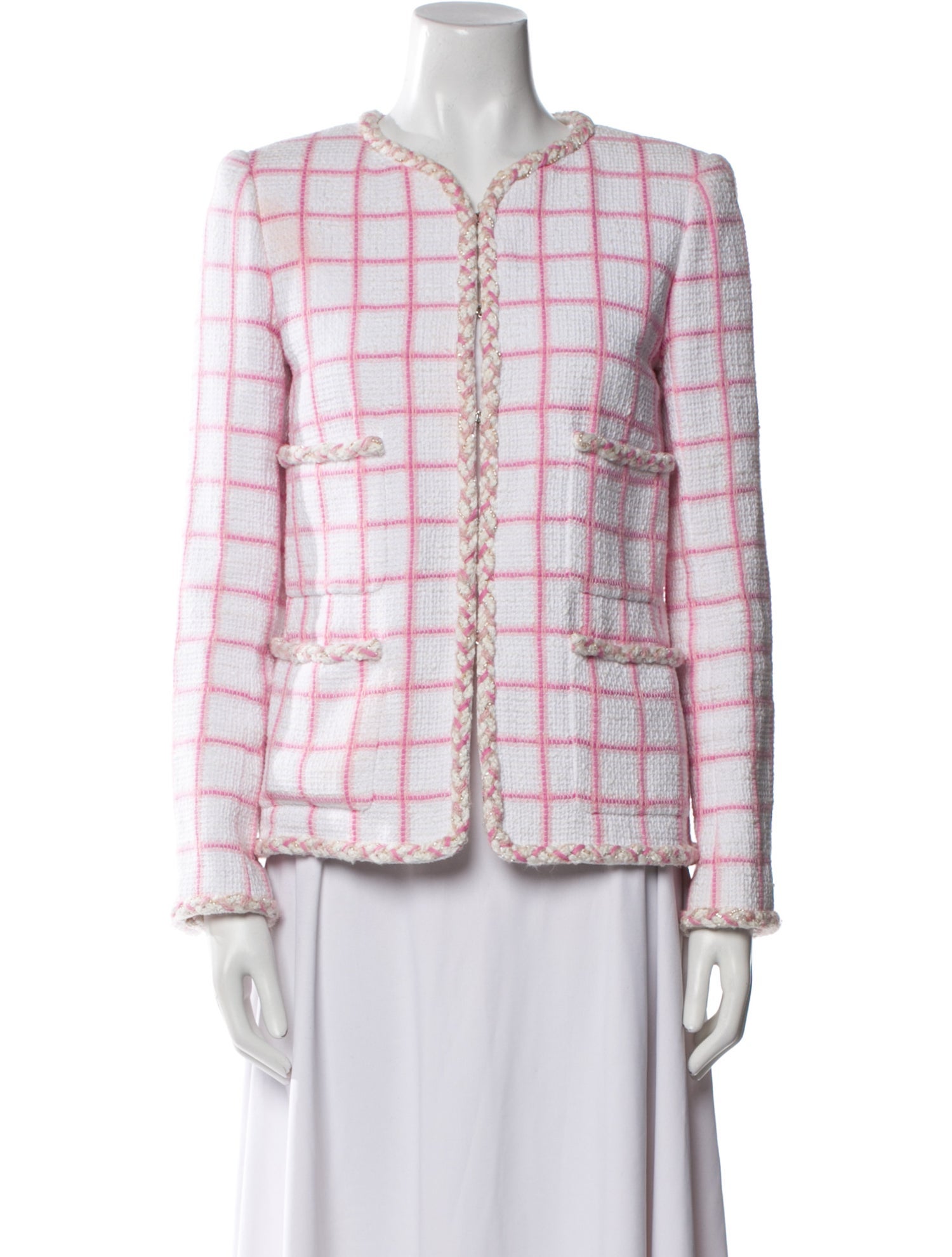 Chanel 2023 Plaid Print Evening Jacket